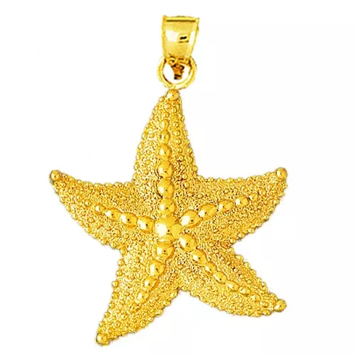 14K Gold Starfish Pendant