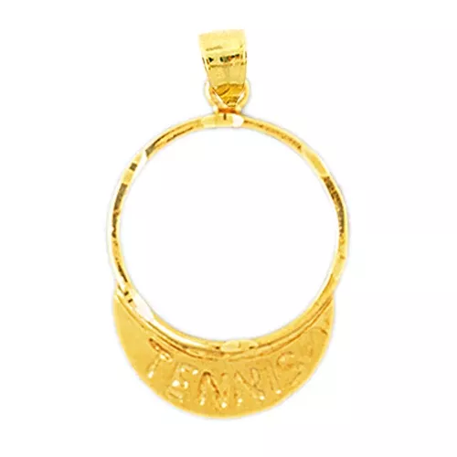 14K Gold Tennis Visor Pendant
