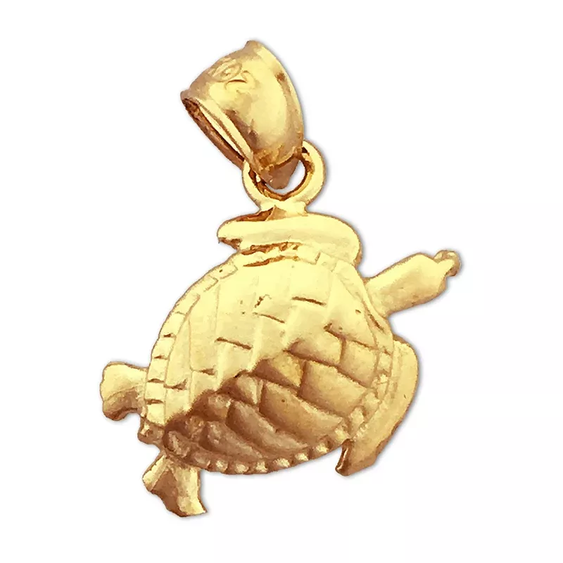 14K Gold Turtle Charm