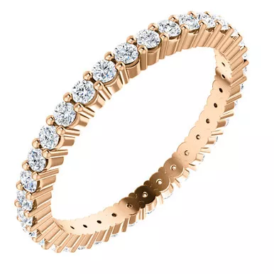 14k Rose Gold 1.7mm Eternity Anniversary Band 1/2 ctw