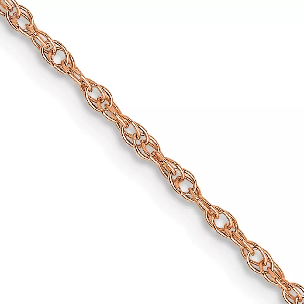 14K Rose Gold 24 inch Carded 1.15mm Cable Rope with Spring Ring Clasp Chain Necklace