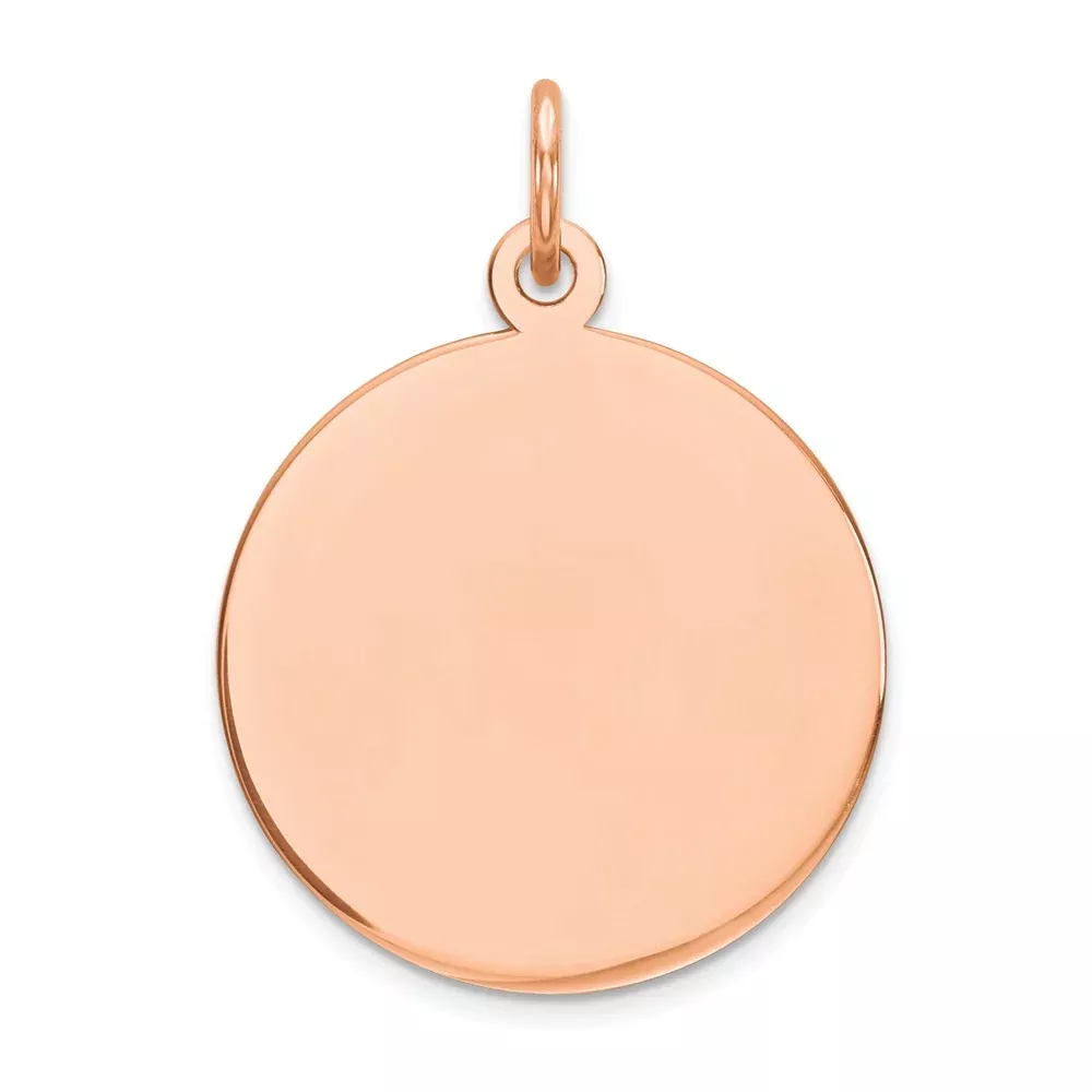 14k Rose Gold Round Disc Charm