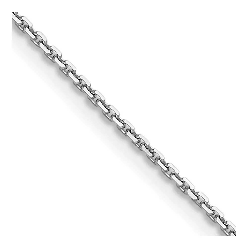 14K White Gold Wg 1.2mm D /C Cable Chain Necklace