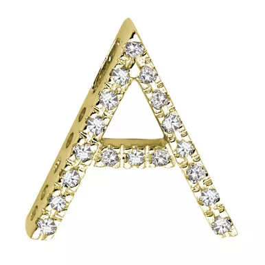 14k Yellow Gold 0.10ct Diamond Block Initial Pendant