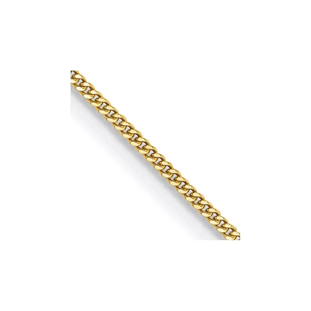14K Yellow Gold 13 inch .9mm Curbwith Spring Ring Clasp Pendant Children Necklace Chain Pendant Children Necklace Chain