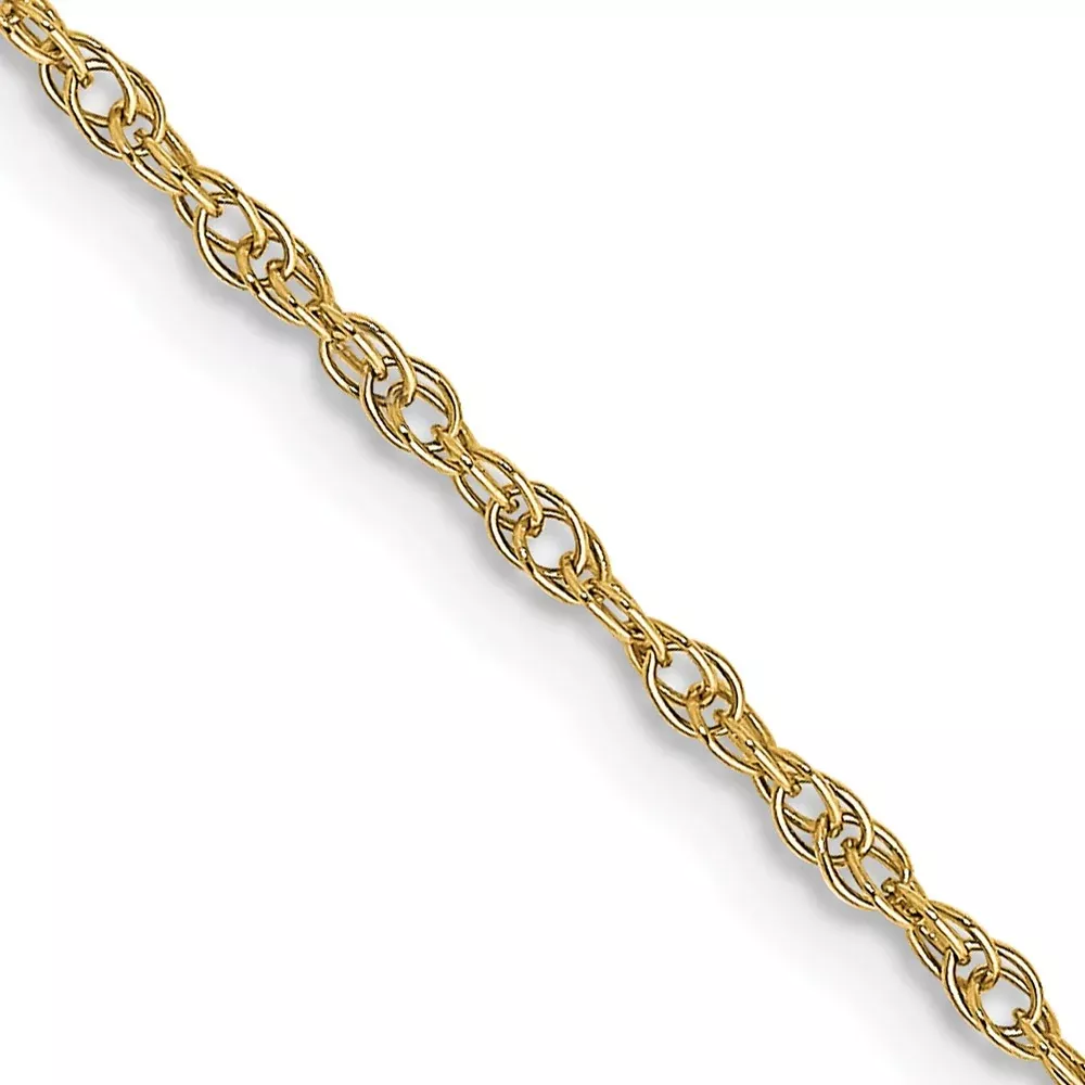 14K Yellow Gold 16 inch Carded 1.15mm Cable Rope with Spring Ring Clasp Chain Necklace