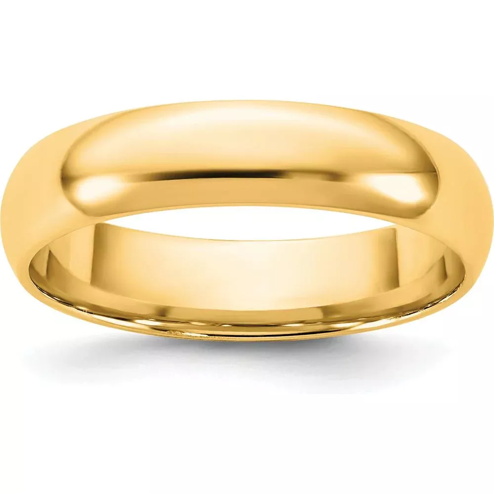 14K Yellow Gold 4.5mm Domed Comfort Fit Band - Polished Finish by Luciano & Cie