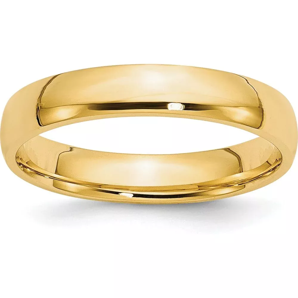 14K Yellow Gold 4mm Comfort Fit Wedding Band - Lightweight, Engravable, Size 13.5 by Luciano & Cie