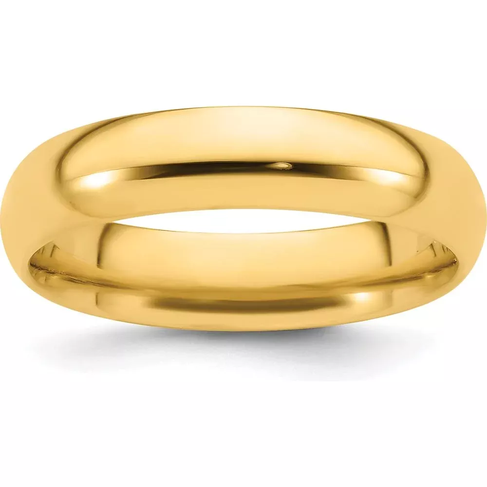 14K Yellow Gold 5mm Comfort Fit Wedding Band - Size 11 by Luciano & Cie