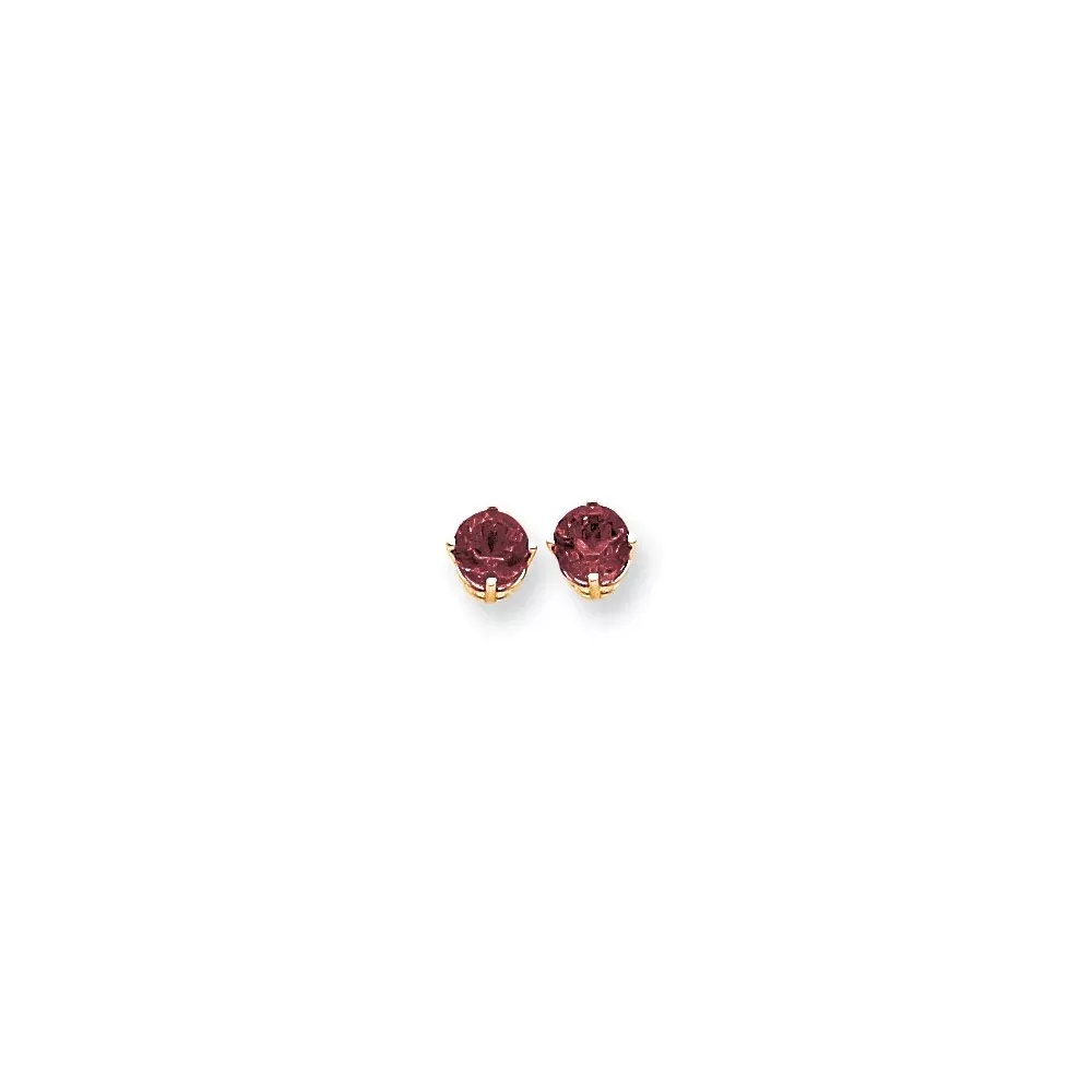 14k Yellow Gold 6mm Rhodolite Garnet earring