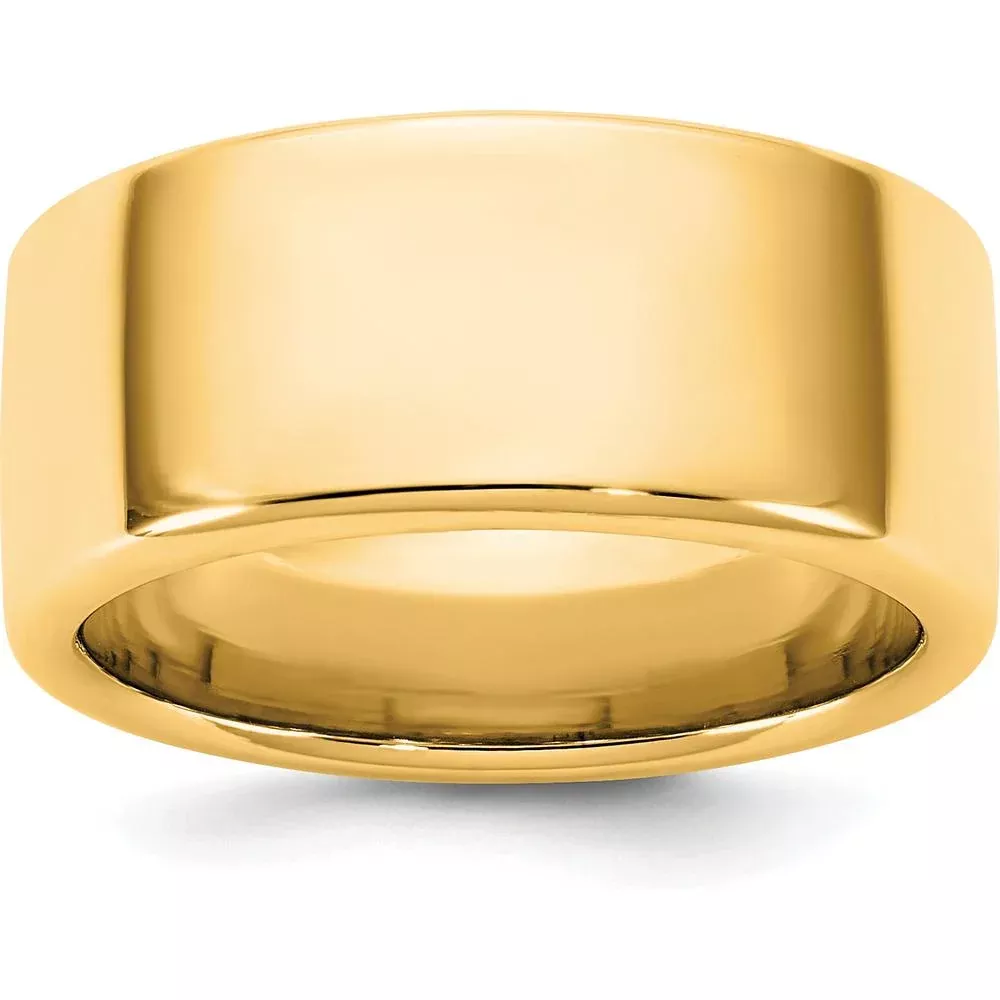 14K Yellow Gold 9mm Comfort Fit Domed Wedding Band - Solid Gold by Luciano & Cie