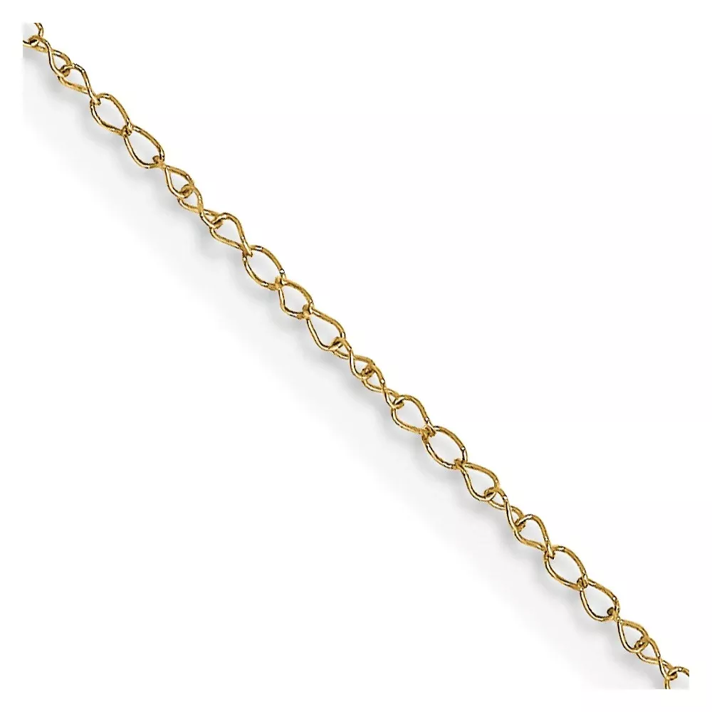 14K Yellow Gold Carded .42mm Curb with Spring Ring Clasp Chain Necklace