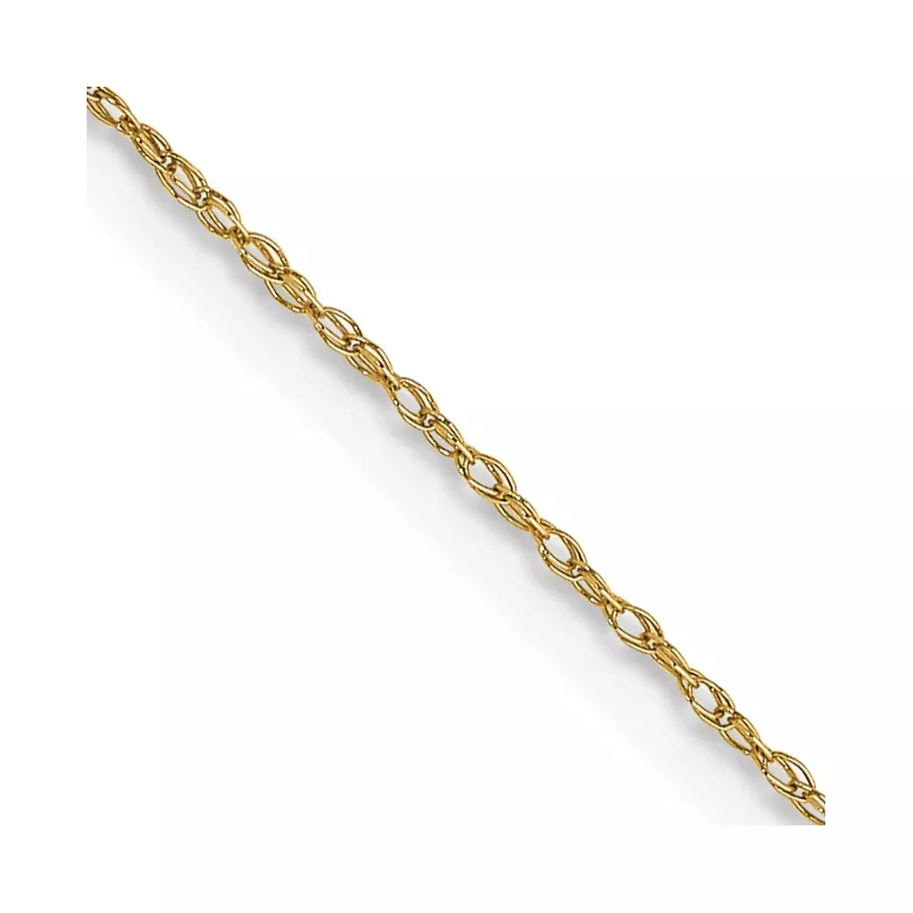 14K Yellow Gold Carded .5mm Cable Rope with Spring Ring Clasp Chain Necklace