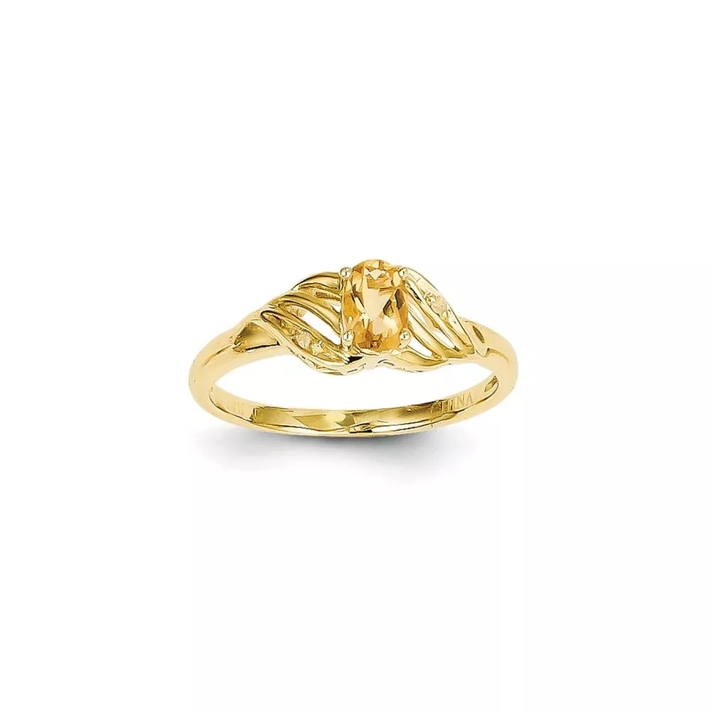 14k Yellow Gold Citrine Diamond Ring