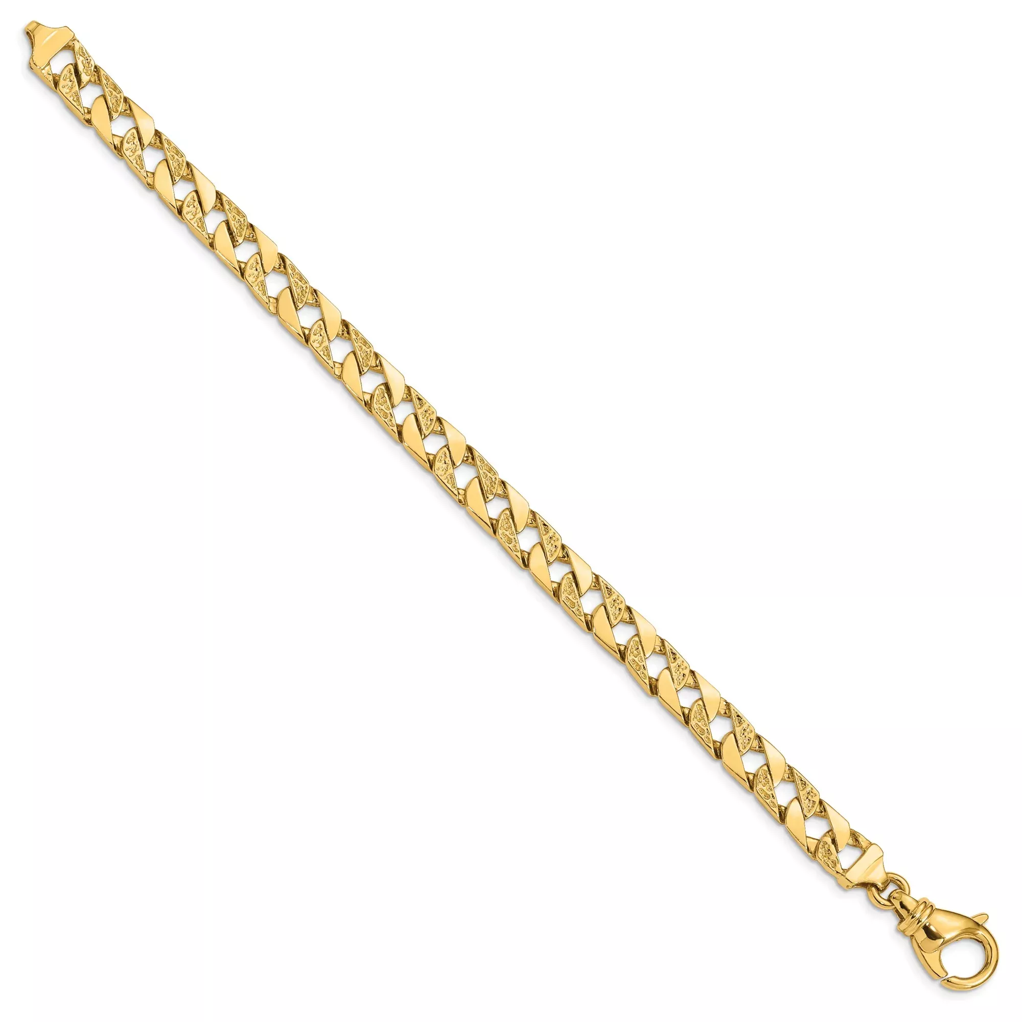 14K Yellow Gold Fancy Chain Bracelet, 7.5 mm