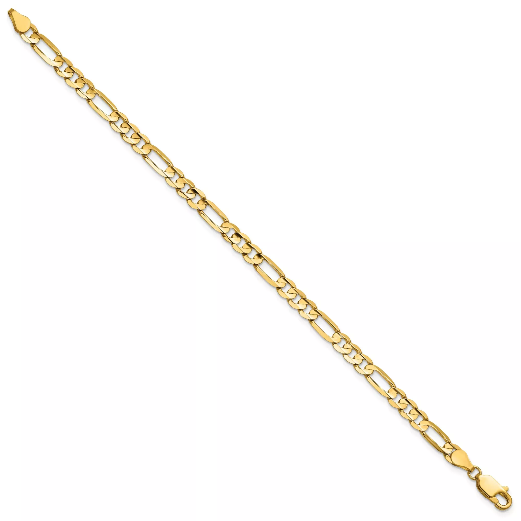14K Yellow Gold Figaro Chain Anklet, 4.5 mm