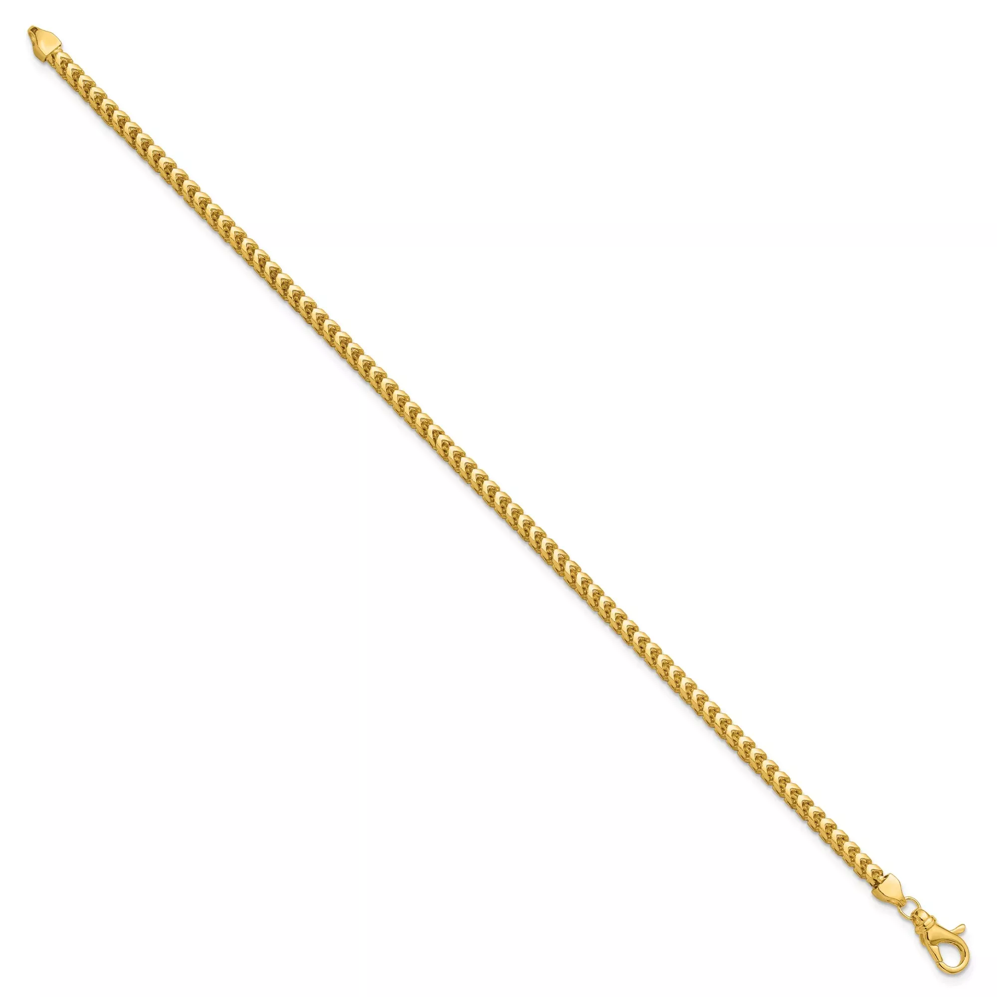14K Yellow Gold Franco Chain Bracelet, 3 mm
