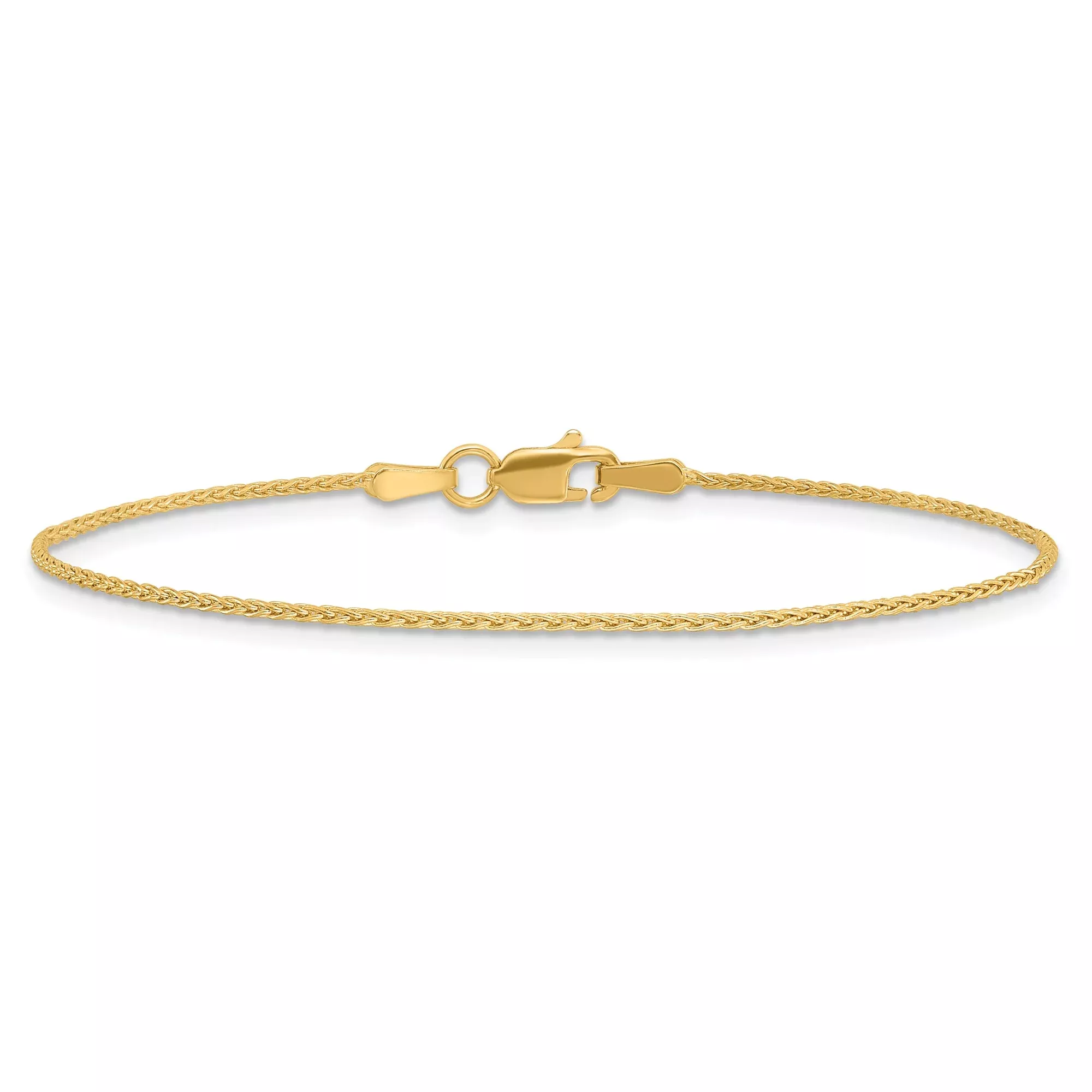 14K Yellow Gold Spiga (wheat) Chain Bracelet, 1.2 mm