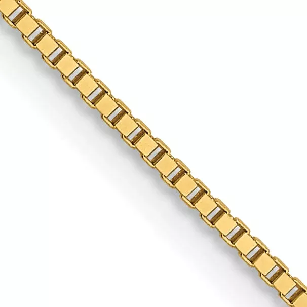 18 Inch 14K .7mm Box With Lobster Clasp Chain Necklace