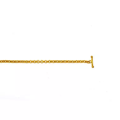 24kYellow Gold 3mm Handmade Rolo Chain Necklace 30 Inches