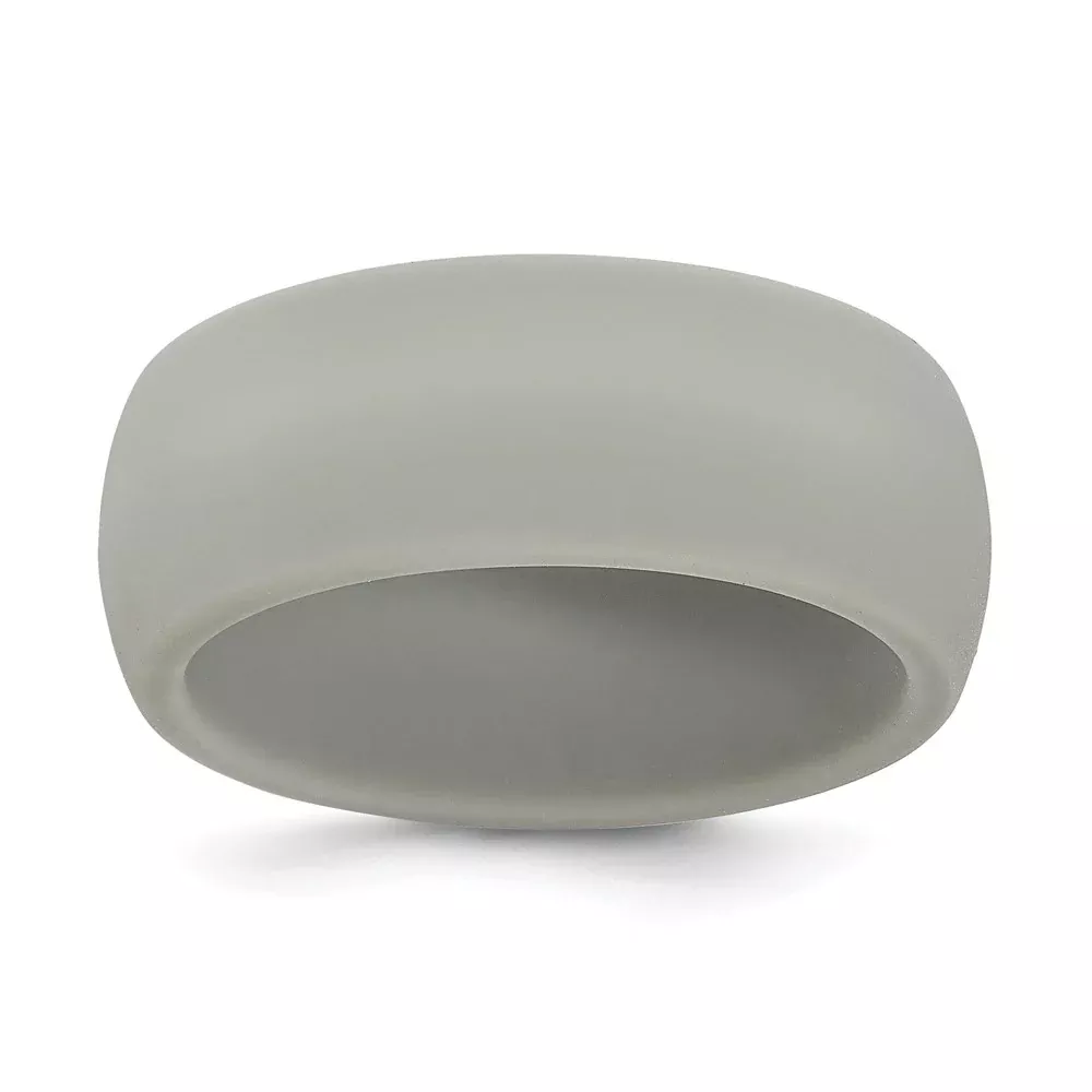 Fashion Silicone Light Grey 8.7mm Domed Band Ring