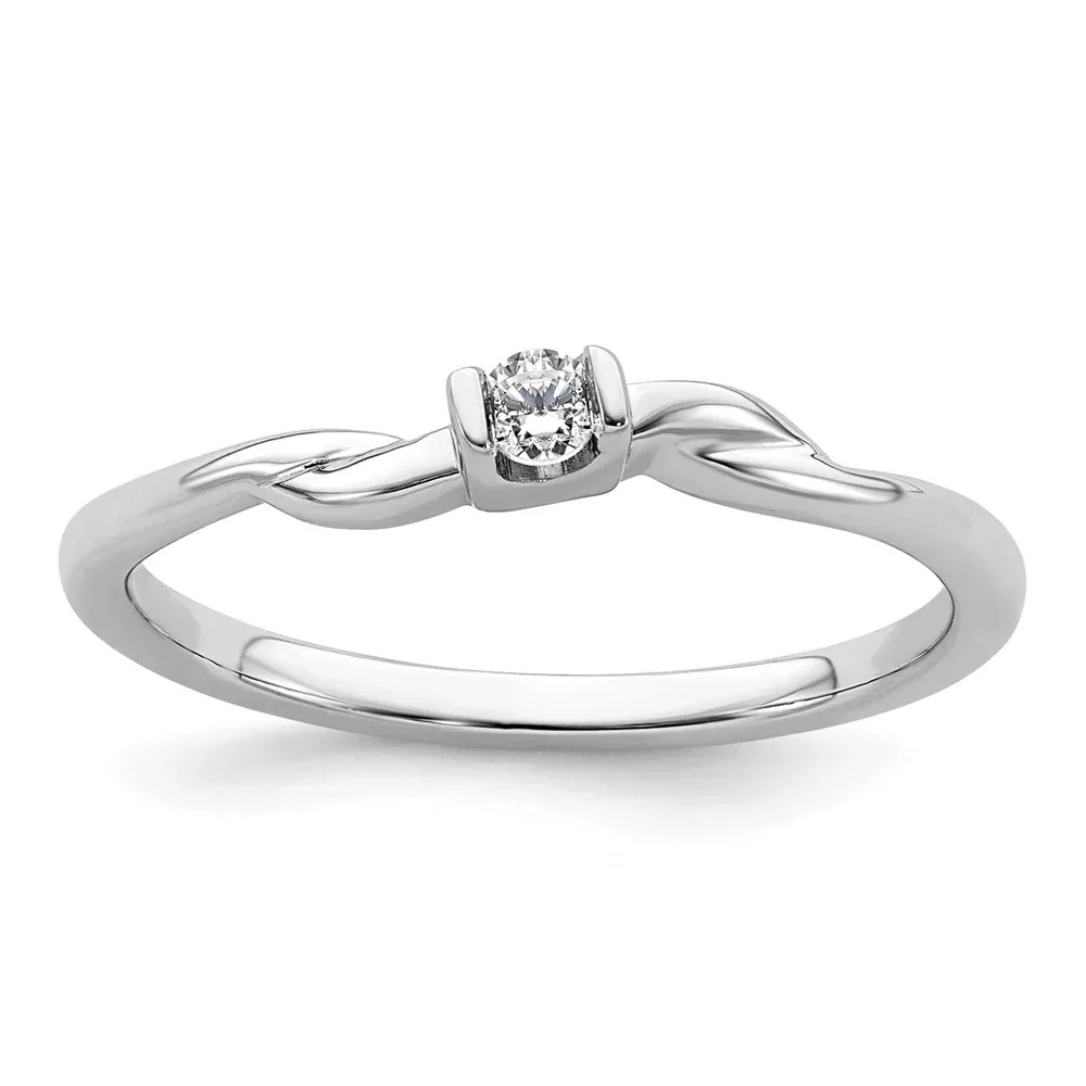 First Promise 14k White Gold 1 /15 Ct. Lab Grown Diamond VS /SI+ G+ Petite Engagement Ring