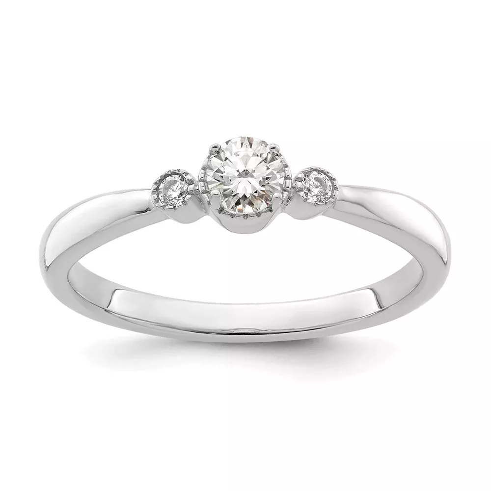 First Promise 14k White Gold 1 /4 Ct. Lab Grown Diamond VS /SI+ G+ Petite Engagement Ring