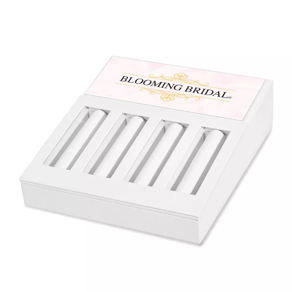Non Metal Blooming Bridal 4 Ring-Rod Display With Signage
