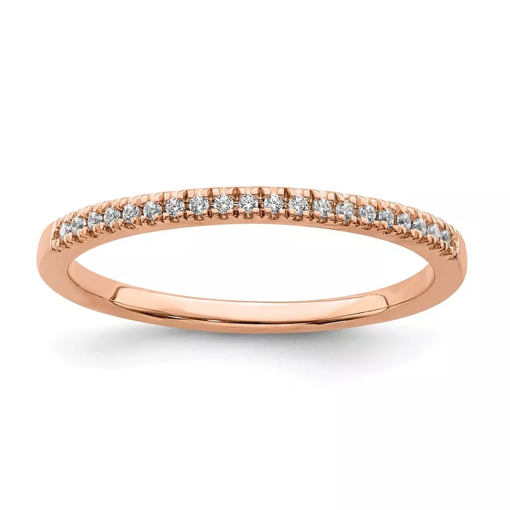 Pure Serenity 14k Rose Gold 1 /15 Ct. Lab Grown Diamond VS /SI+ G+ Wedding Band Ring