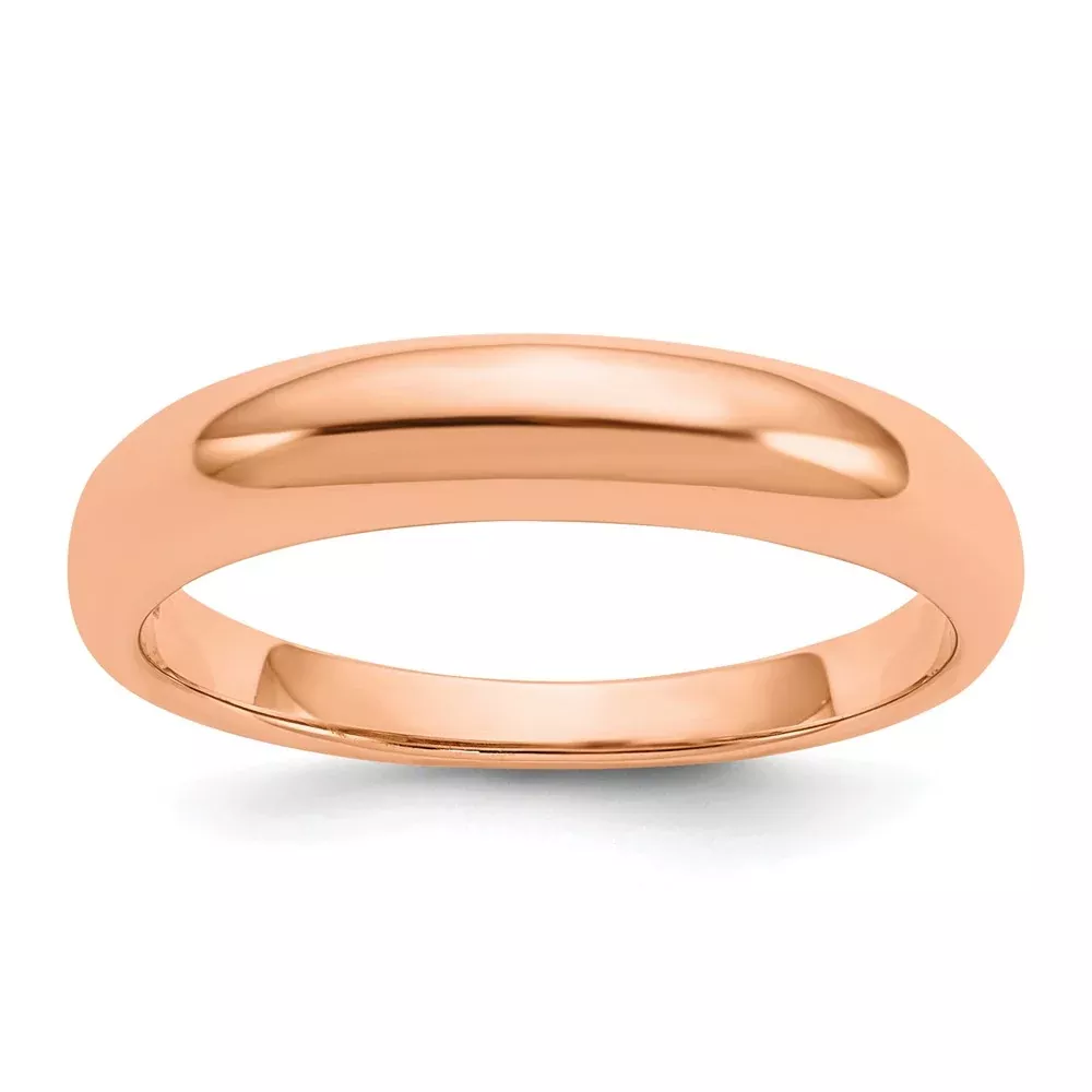 Solid 14K Rose Gold Polished Men's/Women's Wedding Band Ring Ring Size 7