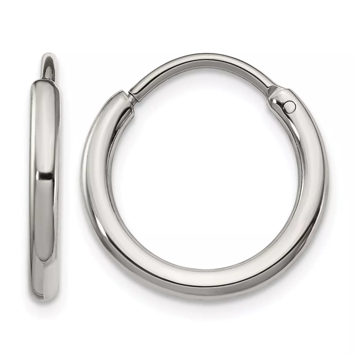 Stainless Steel Polished Endless Hoop Earrings for Women