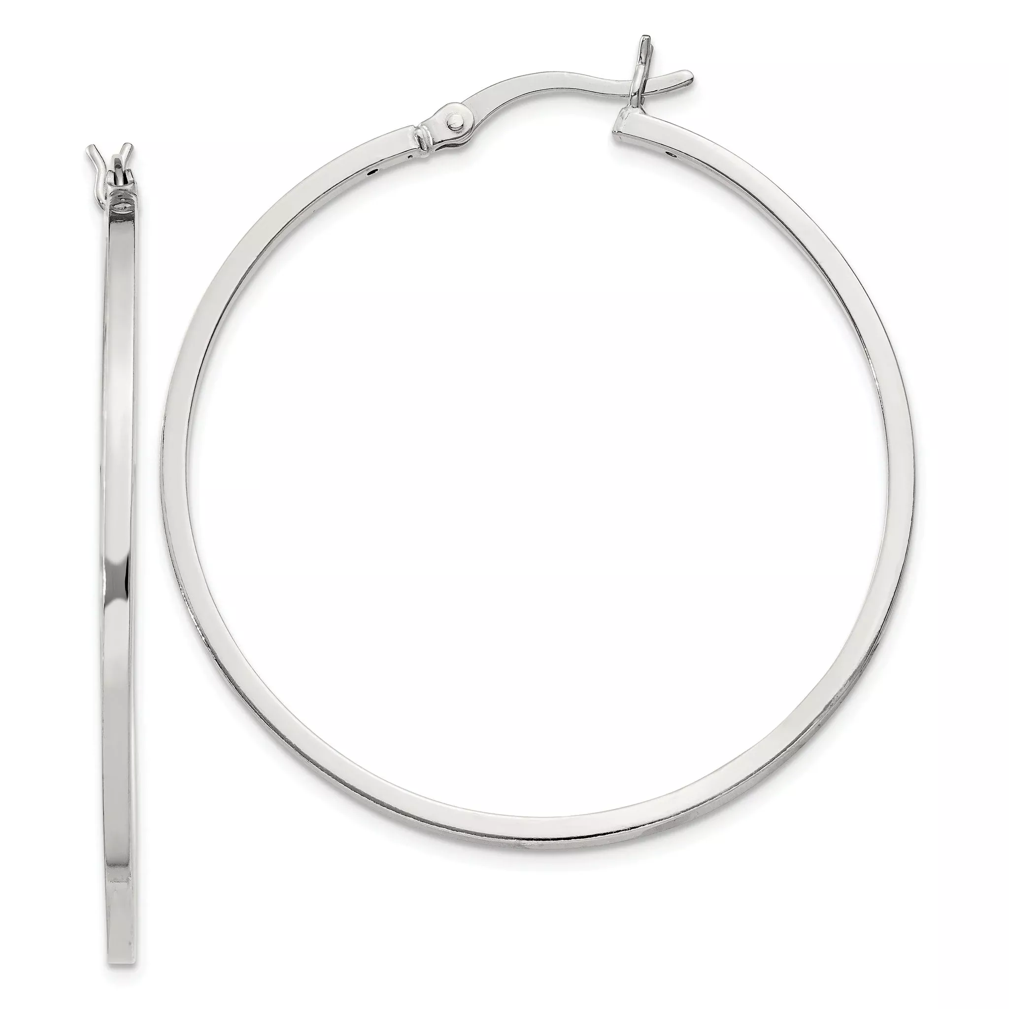 Sterling Silver 1.5x40mm Hoop Earrings