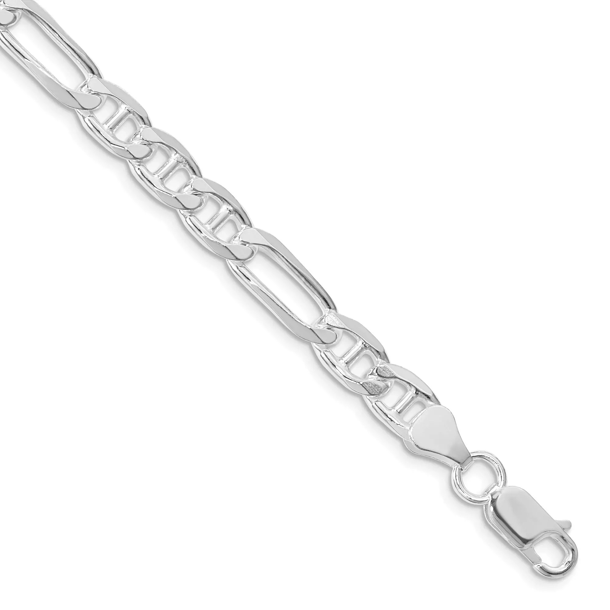 Sterling Silver Anchor Chain Anklet, 6.5 mm