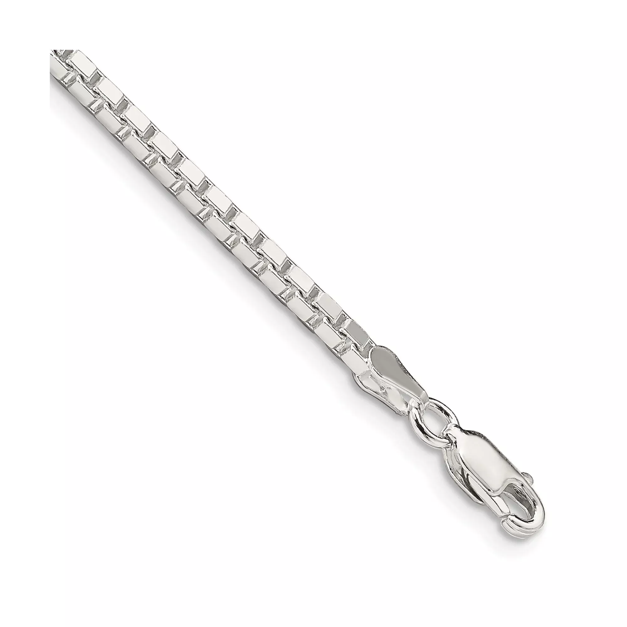 Sterling Silver Box Chain Bracelet, 2.5 mm