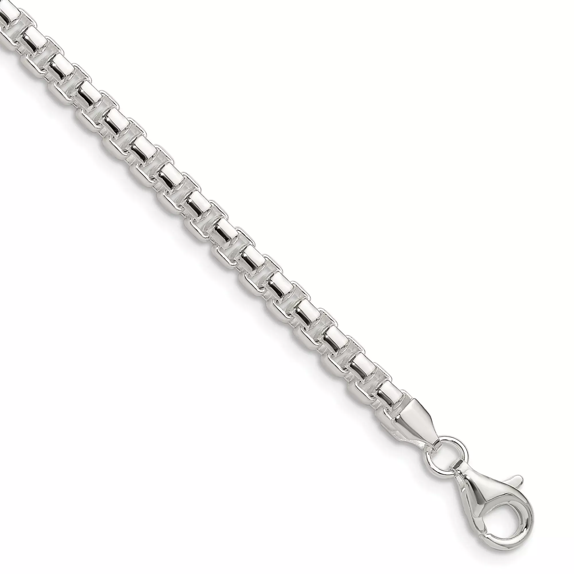 Sterling Silver Box Chain Bracelet, 4 mm