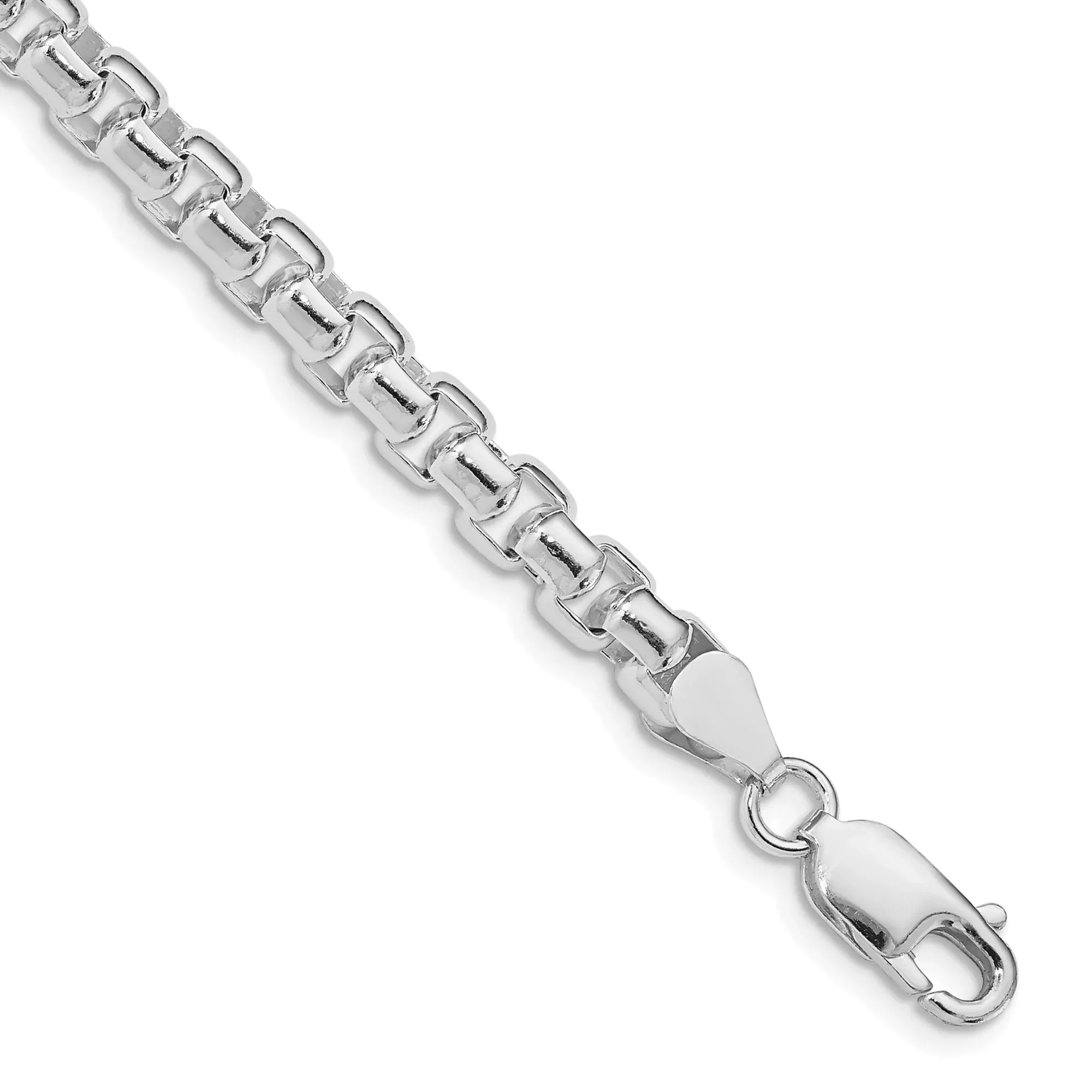 Sterling Silver Box Chain Bracelet, 5.2 mm