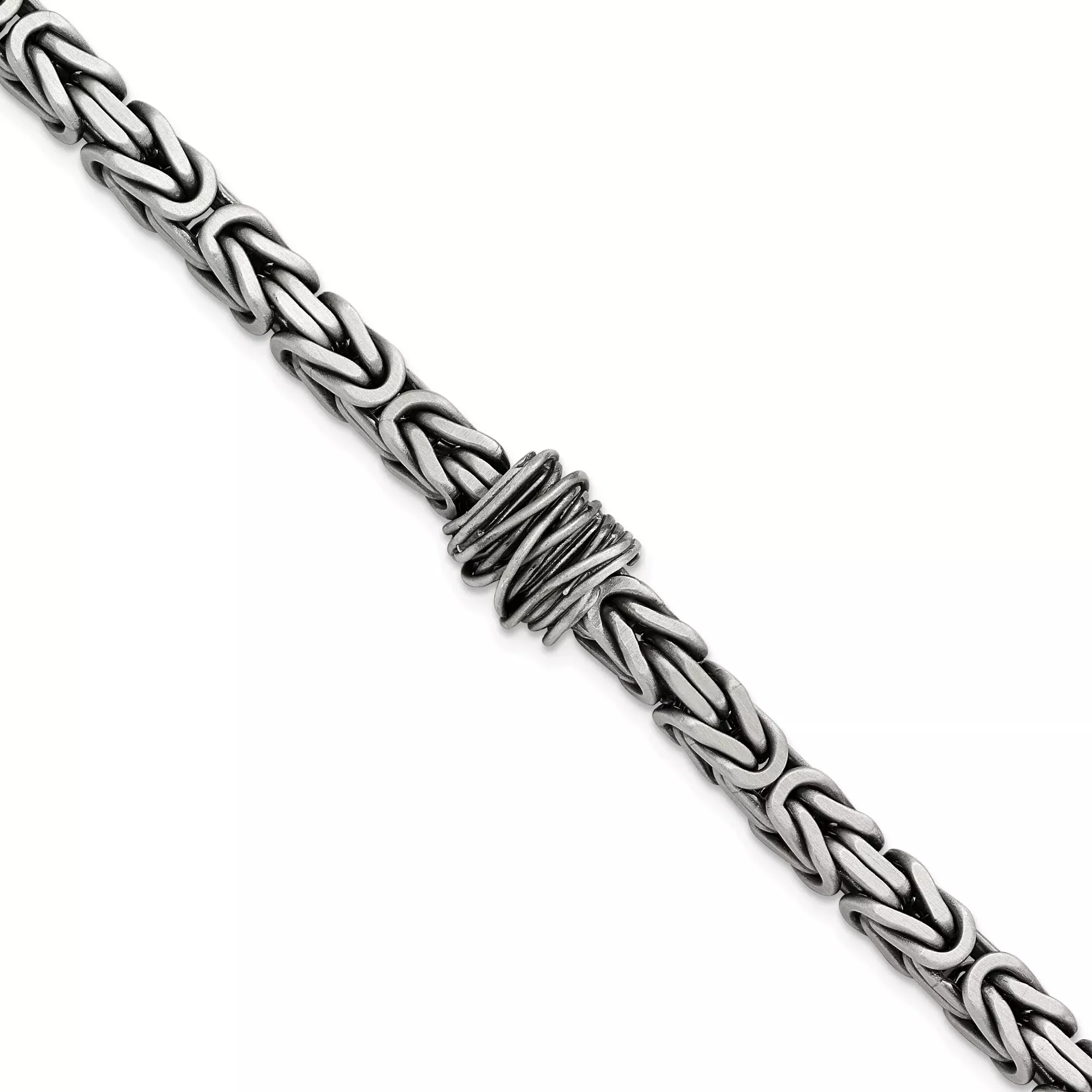 Sterling Silver Byzantine Chain Bracelet, 10.1 mm
