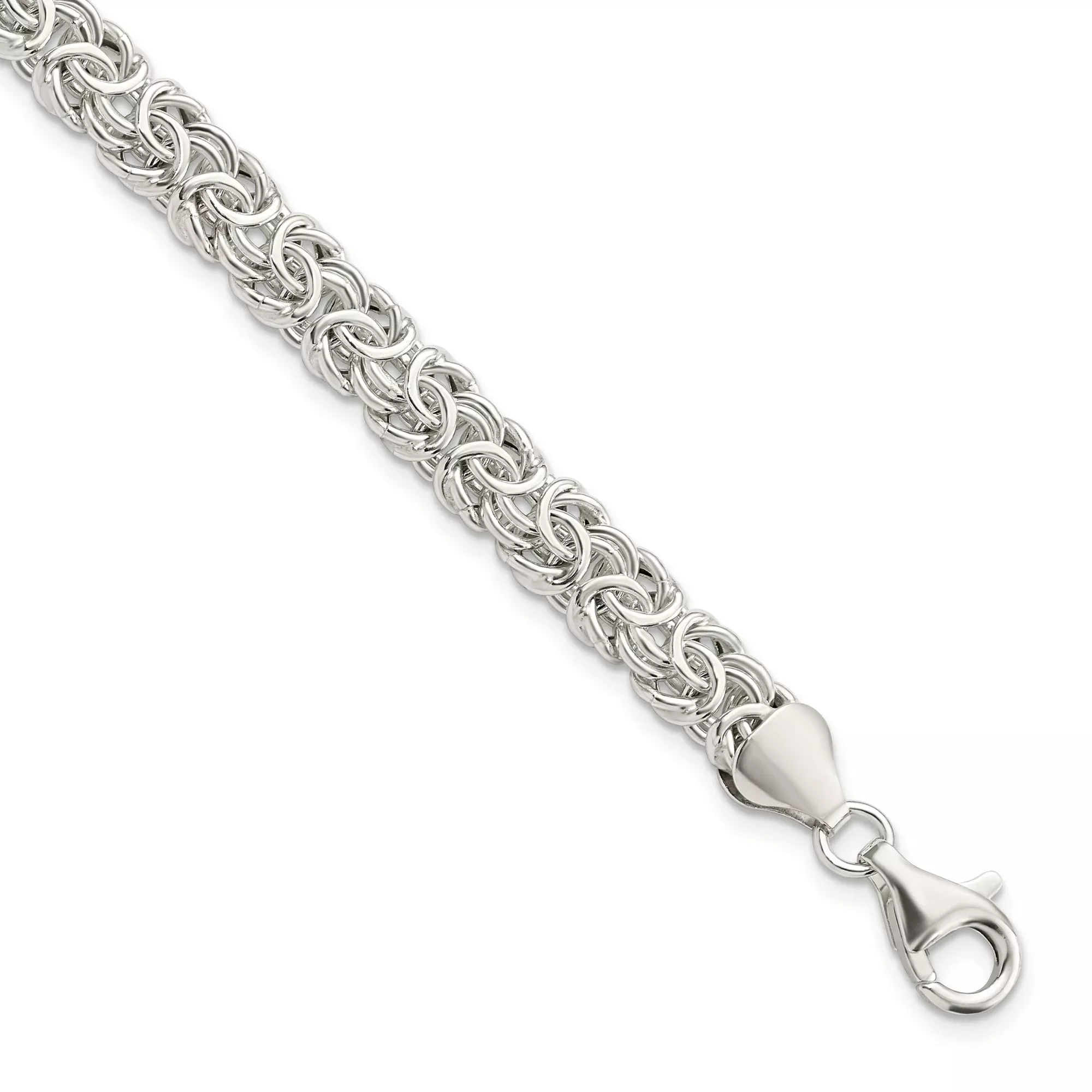 Sterling Silver Byzantine Chain Bracelet, 6.4 mm