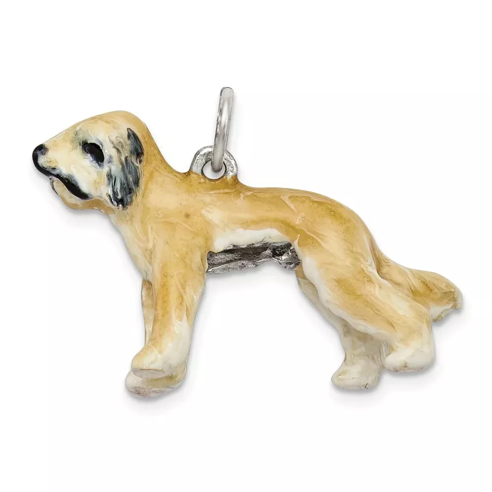 Sterling Silver Enameled Briard Charm