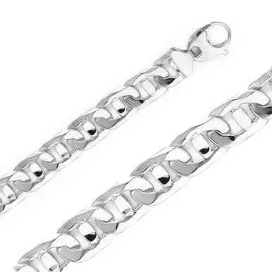 Sterling Silver Hand Made Chain 13.6mm And 22"
