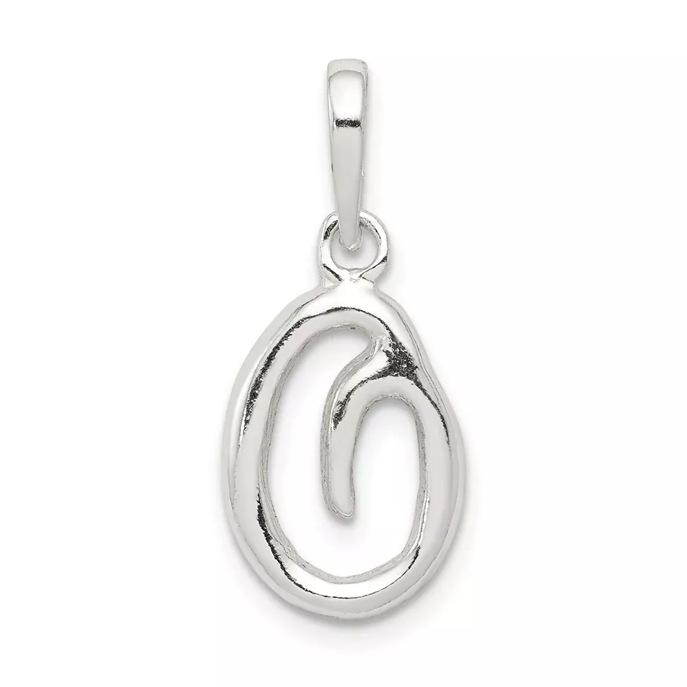 Sterling Silver Letter O Initial Pendant