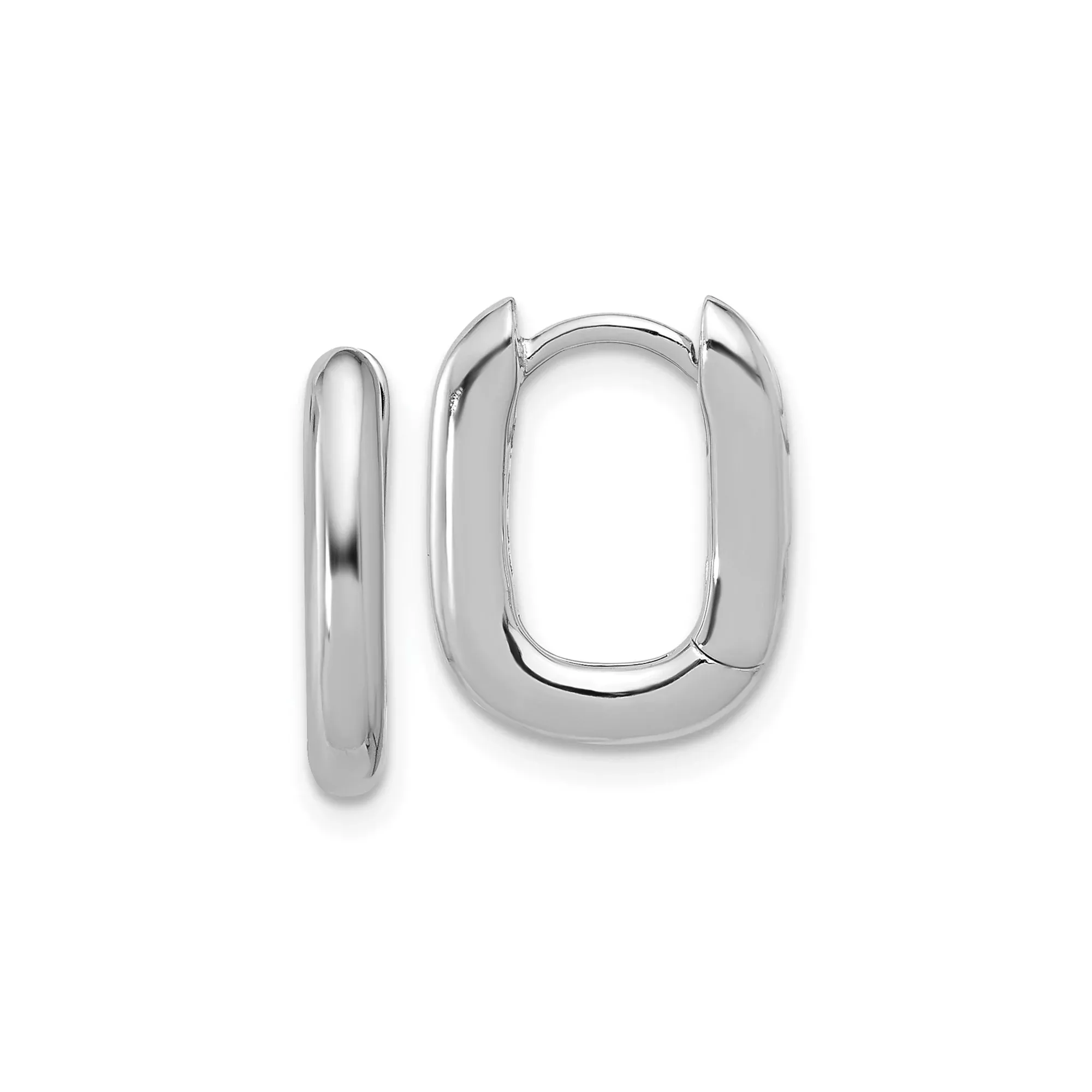 Sterling Silver Oval Hoop Earrings, Smooth Polished Finish, Minimalist Dome Design