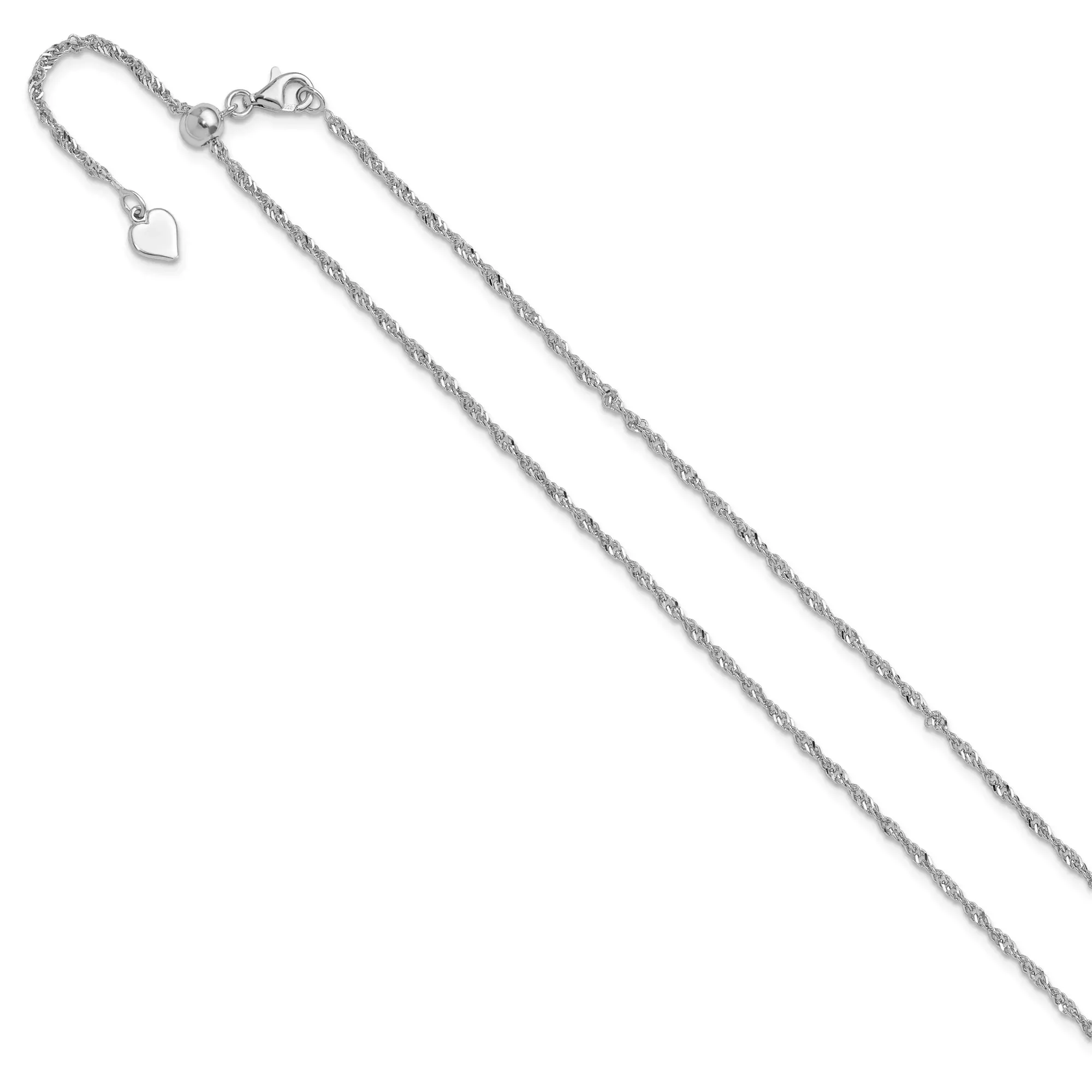 Sterling Silver Singapore Chain Necklace, 1.6 mm
