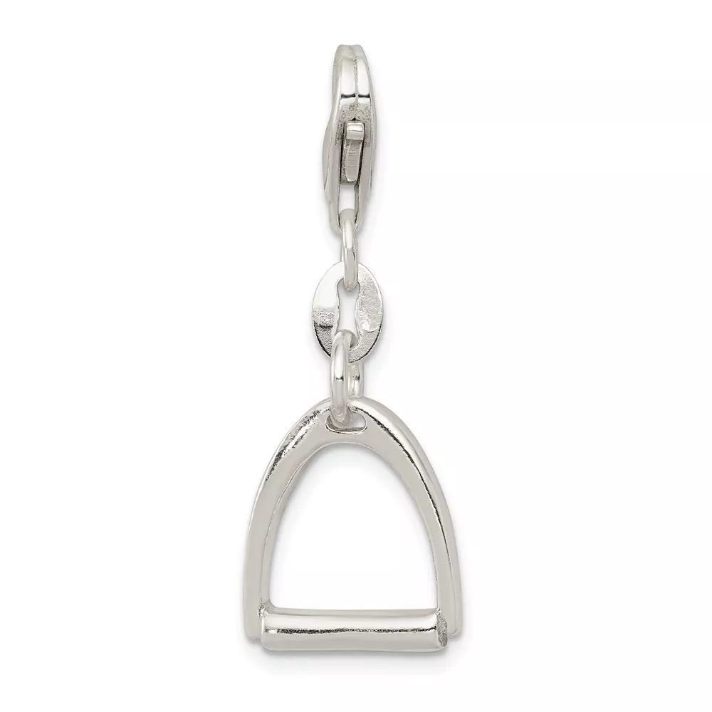 Sterling Silver Small Polished Horse Stirrup Charm