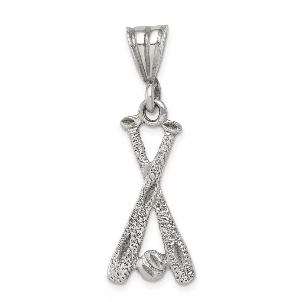 Sterling Silver Two Bats & a Ball Charm