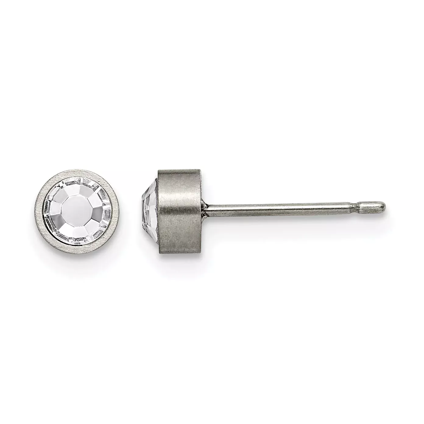 Titanium Brushed Stud Earrings