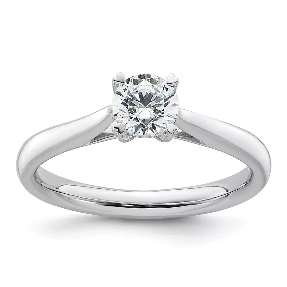 True Origin 14k White Gold 1 /2 Ct. Lab Grown Diamond VS /SI+ G+ Round Solitaire Engagement Ring