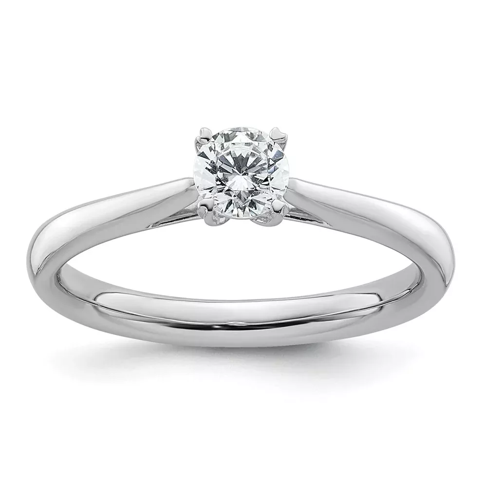 True Origin 14k White Gold 1 /3 Ct. Lab Grown Diamond VS /SI+ G+ Round Solitaire Engagement Ring
