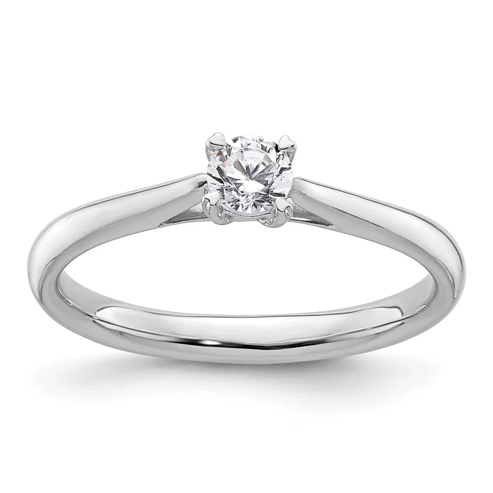 True Origin 14k White Gold 1 /4 Ct. Lab Grown Diamond VS /SI+ G+ Round Solitaire Engagement Ring