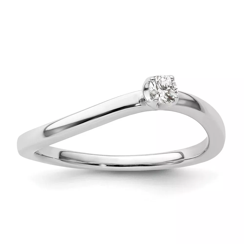 Two Promises 14k White Gold 1 /10 Ct. Lab Grown Diamond VS /SI+ G+ Promise Band Ring